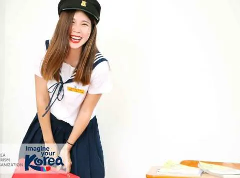 Cheolsu and Yeonghui: Vintage Uniform Rental at Gamcheon Culture Village | Busan, South Korea